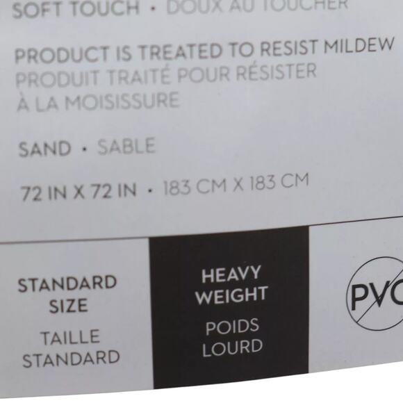 iDesign Waterproof, Metal Grommets Shower Liner (5.5 Gauge), 72" x 72", Frost - Picture 4 of 5